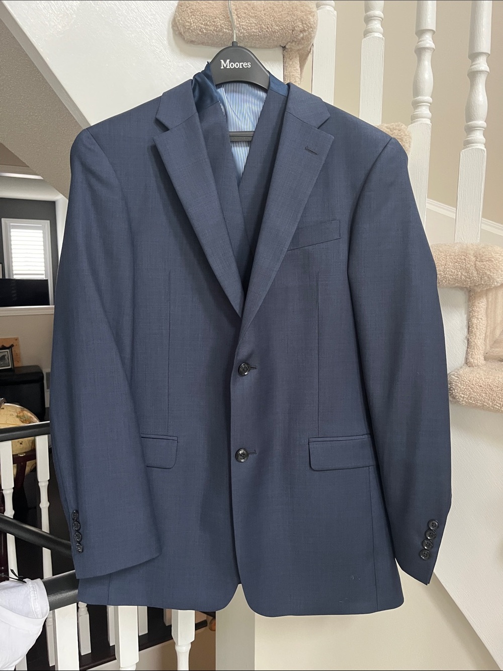Tommy Hilfiger Men's Dark Navy Two-Button Suit with Jacket,Vest and Pants